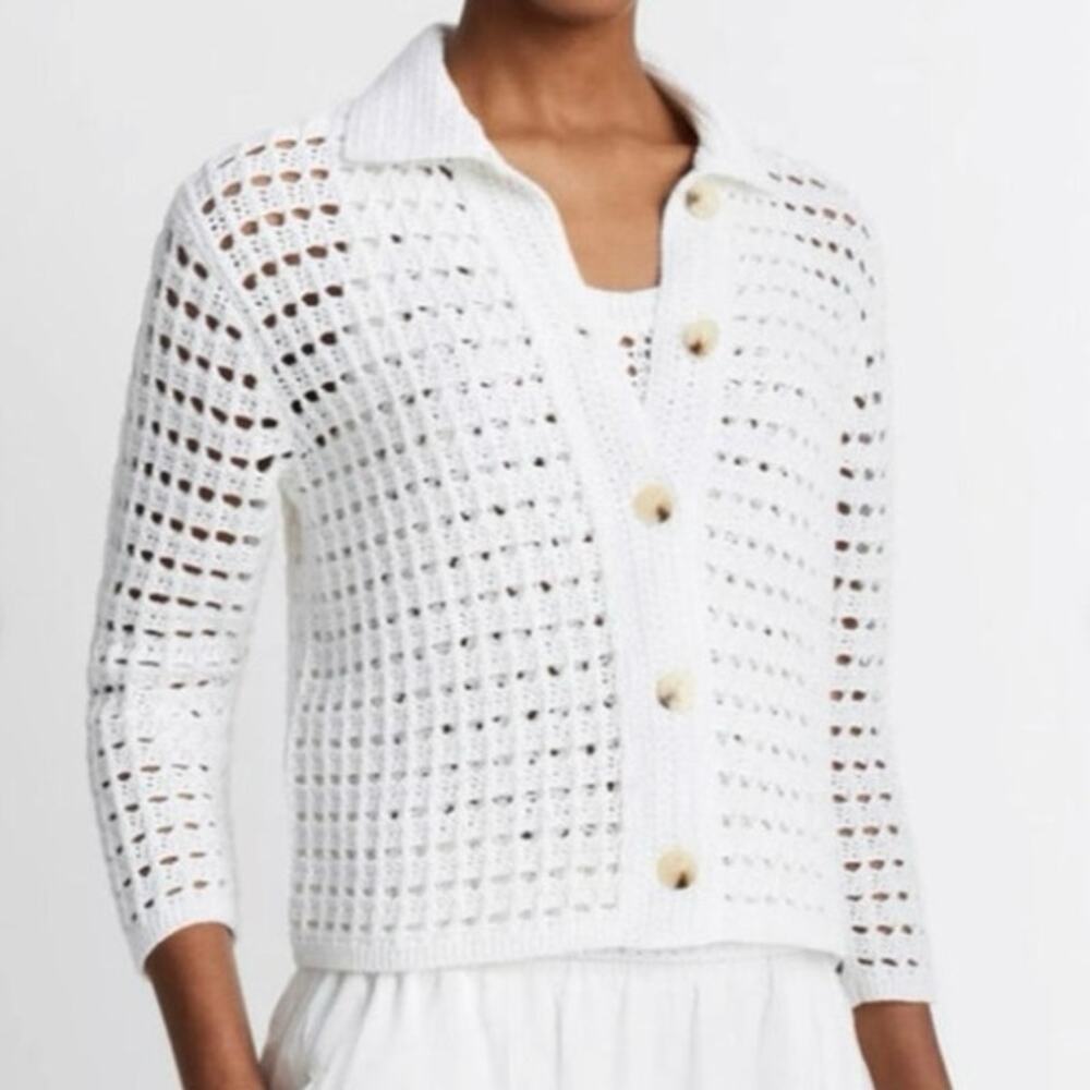 Vince white crotched cardigan Small
